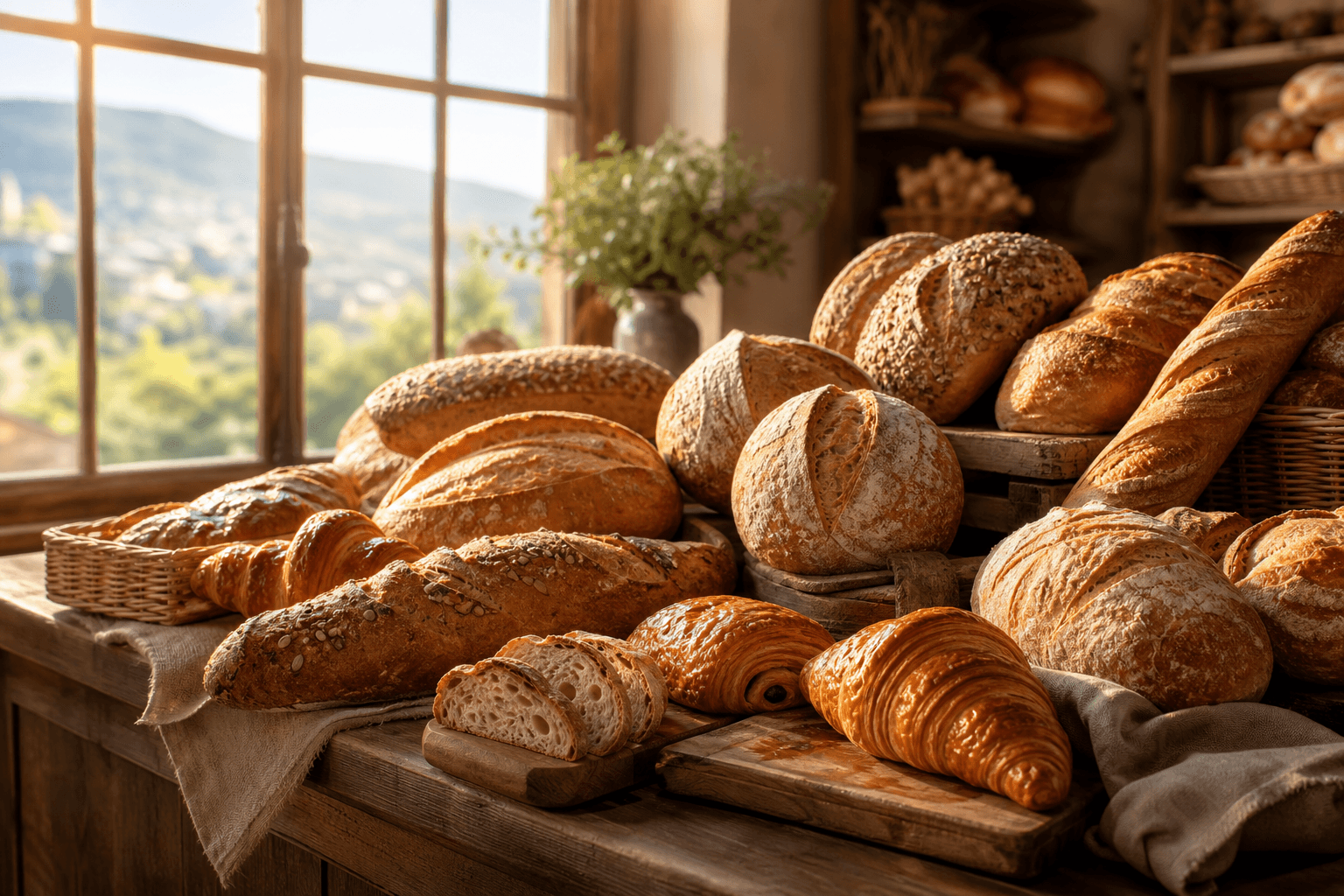 Fresh artisan bread and pastries at Hill Bread bakery